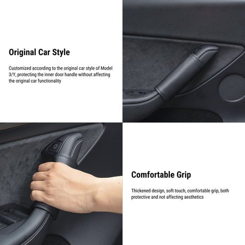 Model 3/Y Inner Door Handle Leather Protective Cover for Tesla(4PCS) - T-Launch