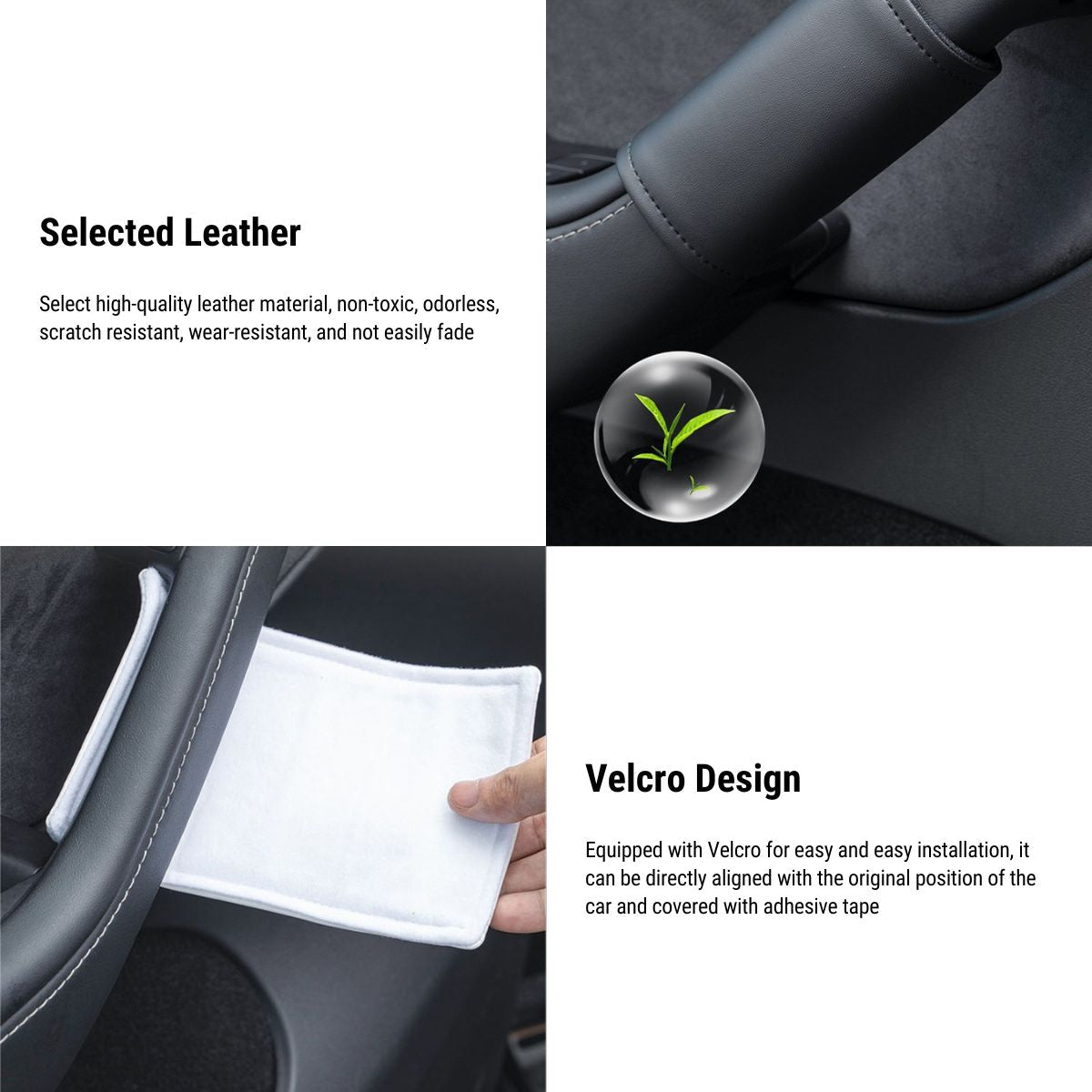 Model 3/Y Inner Door Handle Leather Protective Cover for Tesla(4PCS) - T-Launch
