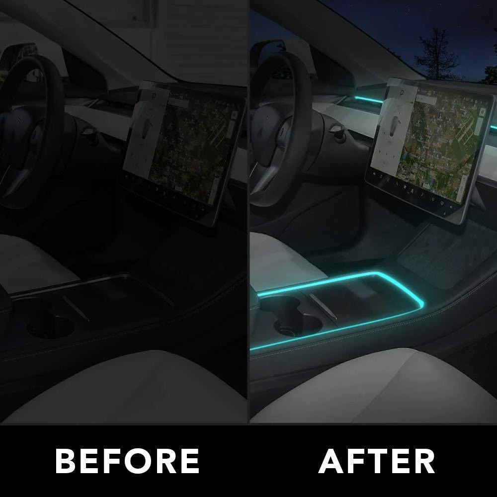 Model 3/Y Interior LED Dashboard + Center Console Light Strip + App Controller for Tesla(2017-2024) - T-Launch