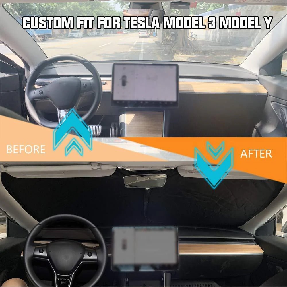Model 3/Y/S/X Front Windshield Sunshade - Windshield Cover - T-Launch