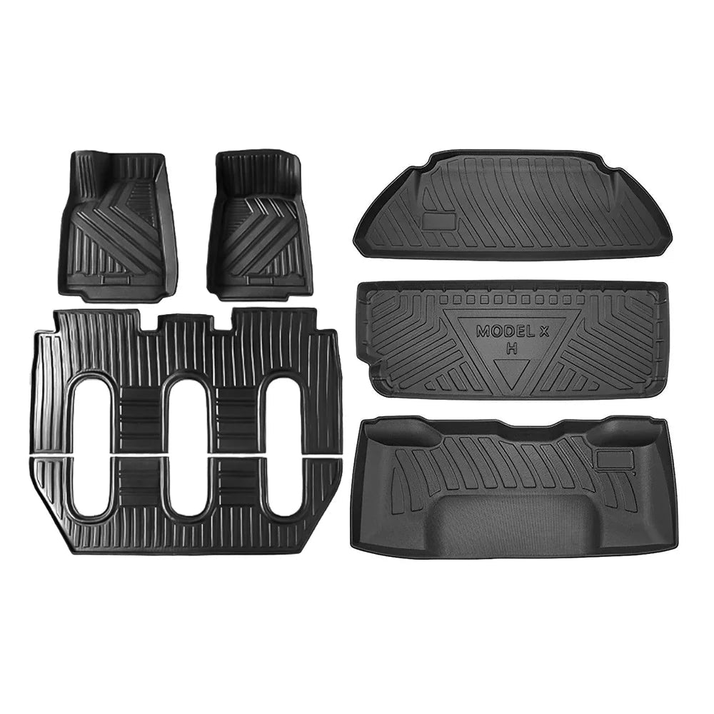 Model X Floor Mats Trunk Mat Cargo Liner for All Weather for Tesla(2015-2020) - T-Launch