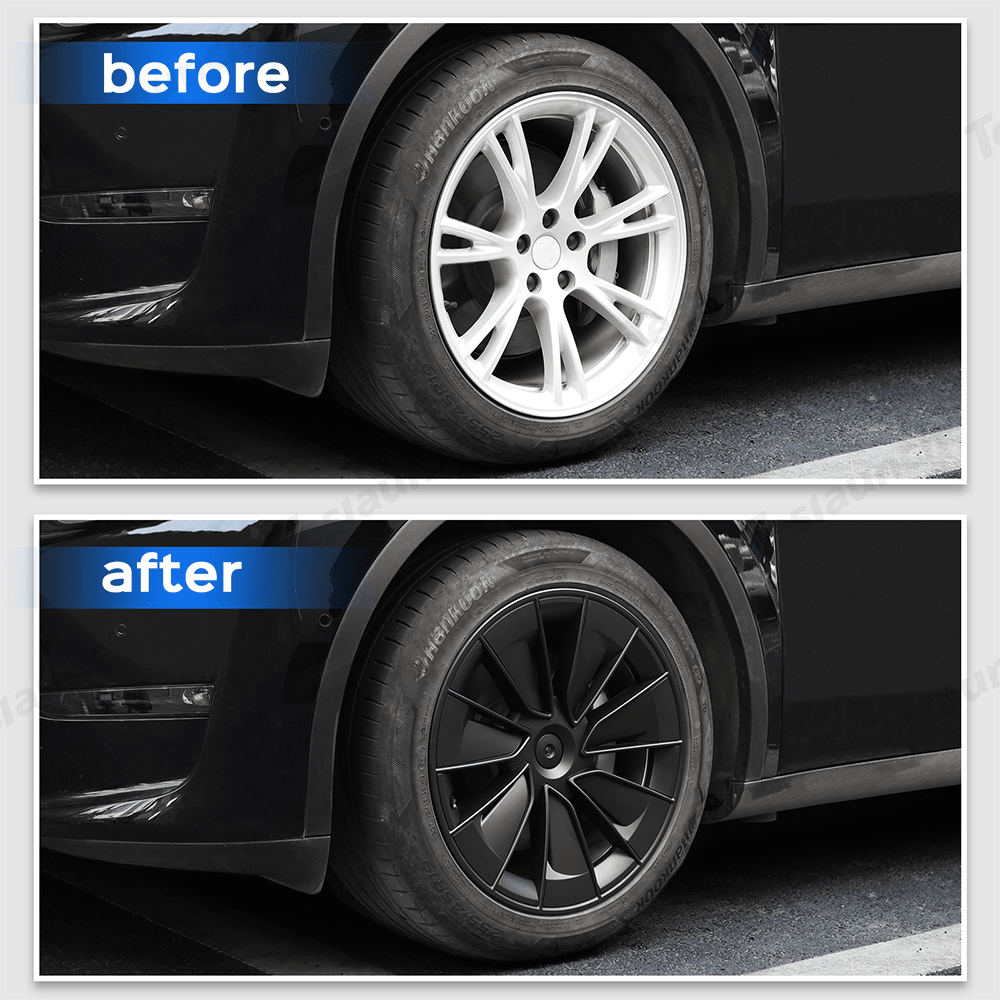 Model Y 19" Gemini Wheel Hubcaps (Set of 4) for Tesla Model Y - Inspired by Model 3 Highland Performance 20'' Forged Wheels - T-Launch