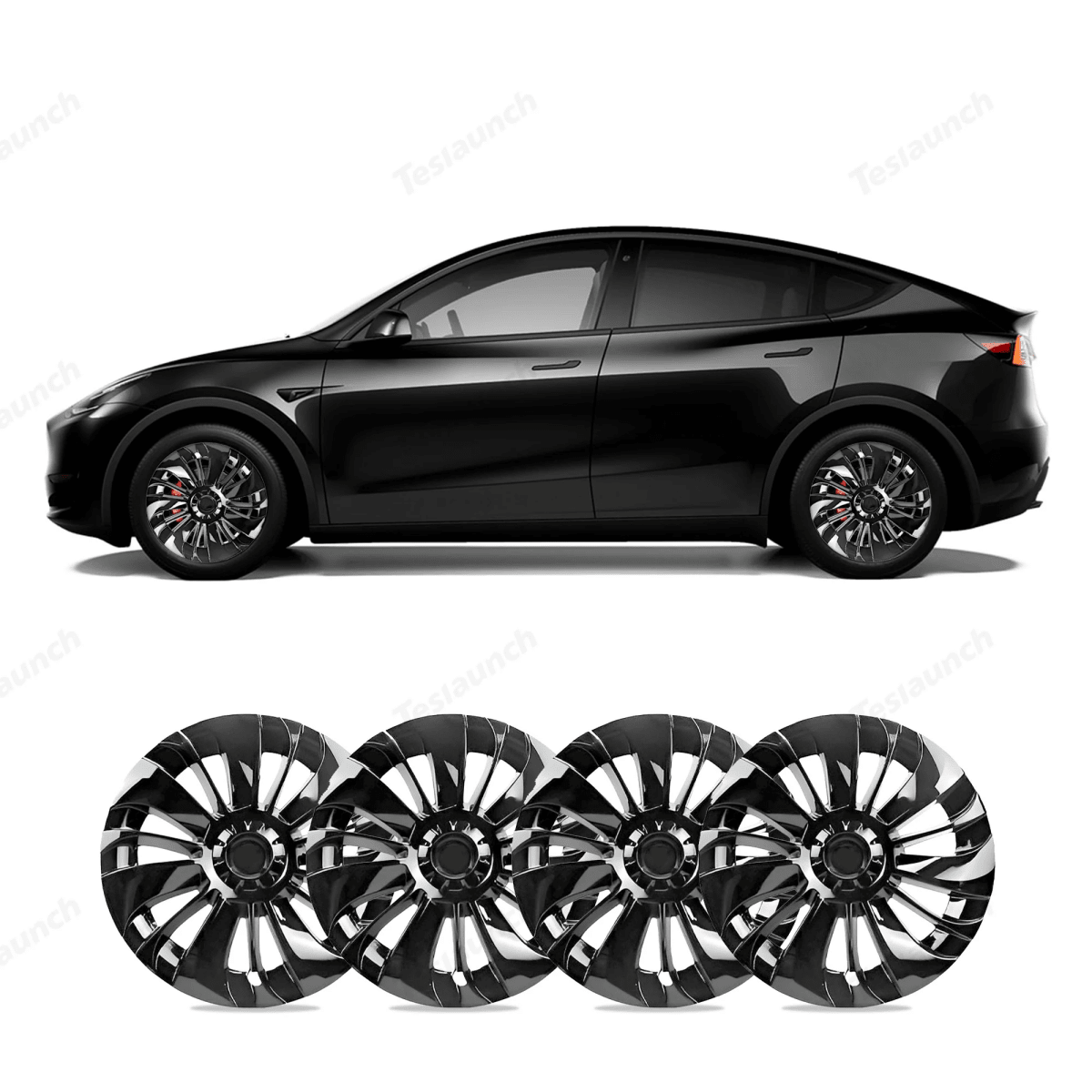Model Y 19'' Gemini Wheels Cover Hubcaps Replacement 4PCS for Tesla (2020-2024) - T-Launch