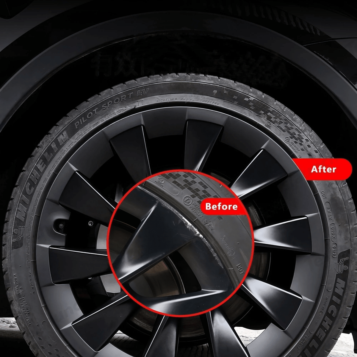 Model Y Rim Protector for 21'' Uberturbine and 20'' Induction Wheel Ultimate Protection Refreshed Wheels(4 Pack) - T-Launch