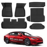 All Weather XPE Interior Floor Mats Cargo Liners Set for Tesla 2022-2024 Model S