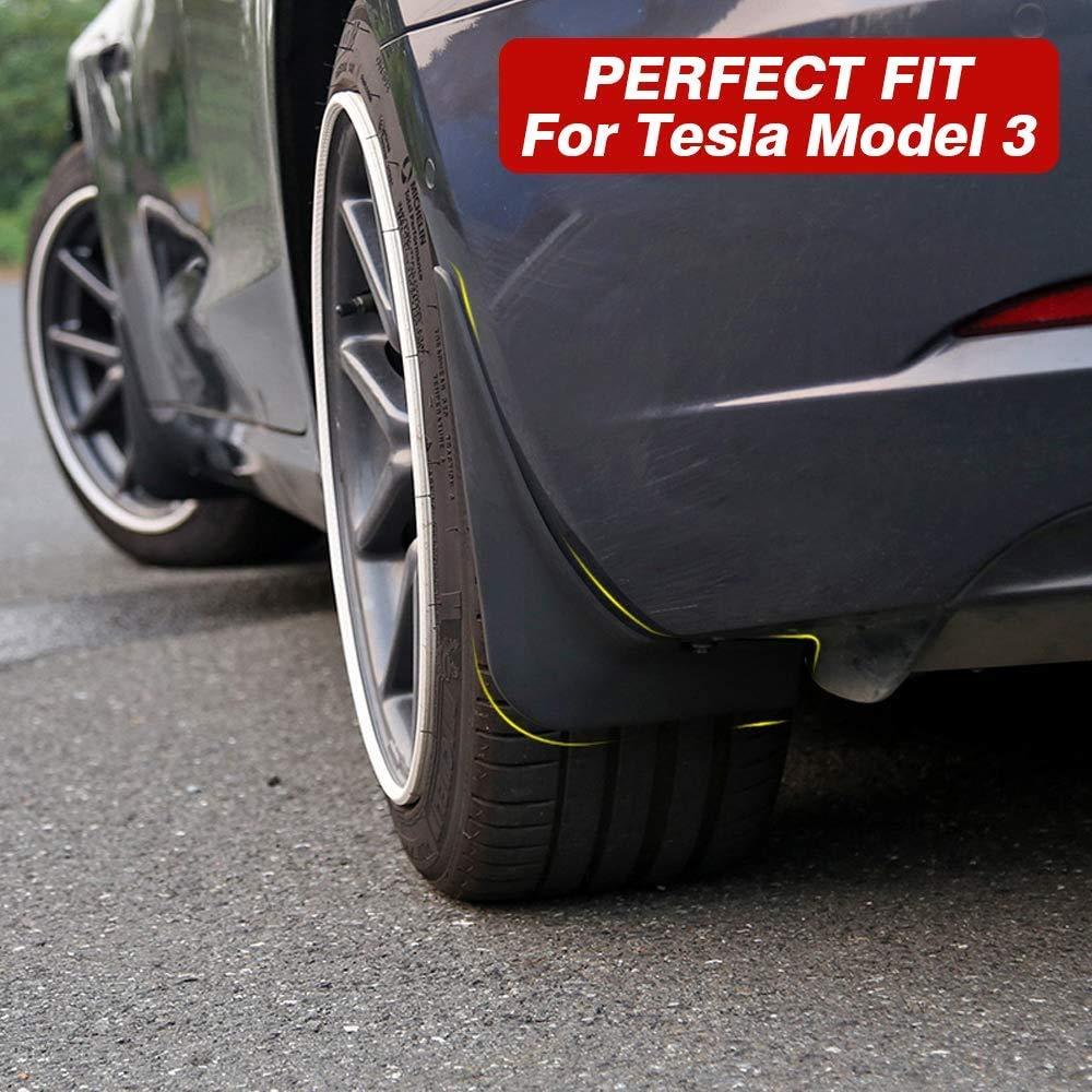 Mud Flaps Splash Guards For Tesla Model 3 Front Rear Mudguard Kit Molded Full Protection Auto Accessories (4 pcs) (2017-2023) - T-Launch