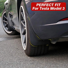 Mud Flaps Splash Guards For Tesla Model 3 Front Rear Mudguard Kit Molded Full Protection Auto Accessories (4 pcs) (2017-2023) - T-Launch