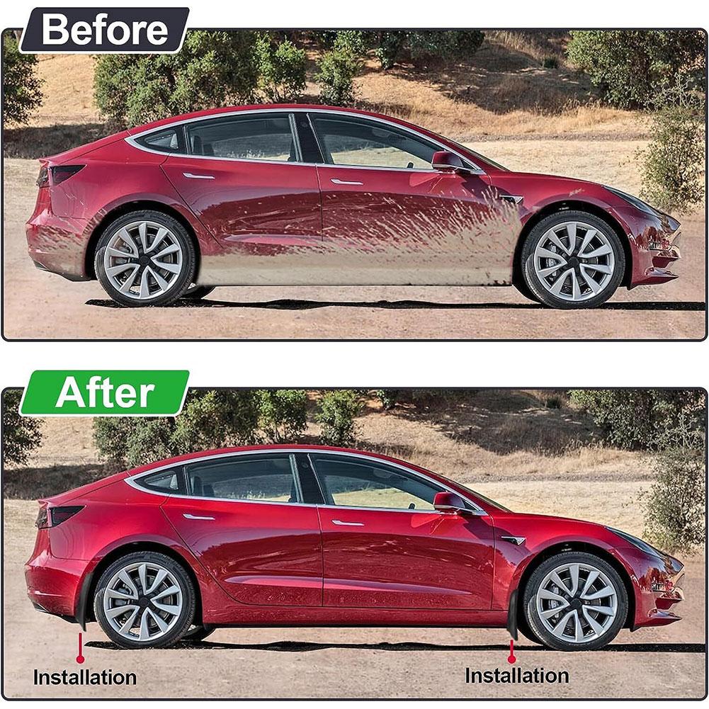 Mud Flaps Splash Guards Front Rear Mudguard Kit, No Drill Fender(4 Pcs) for Tesla 2024+ Model 3 Highland - T-Launch