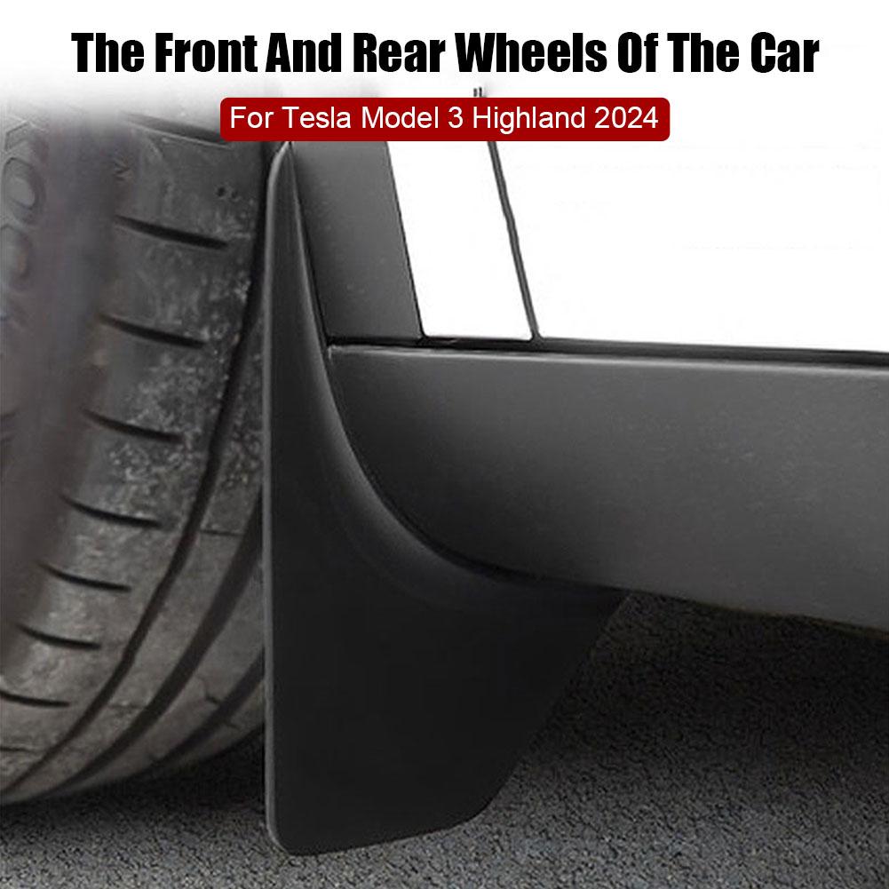 Mud Flaps Splash Guards Front Rear Mudguard Kit, No Drill Fender(4 Pcs) for Tesla 2024+ Model 3 Highland - T-Launch