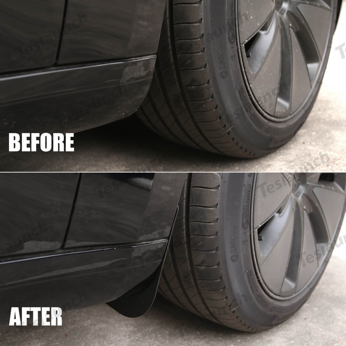 Mud Flaps Splash Guards Front Rear Mudguard Kit, No Drill Fender(4 Pcs) for Tesla 2024+ Model 3 Highland - T-Launch