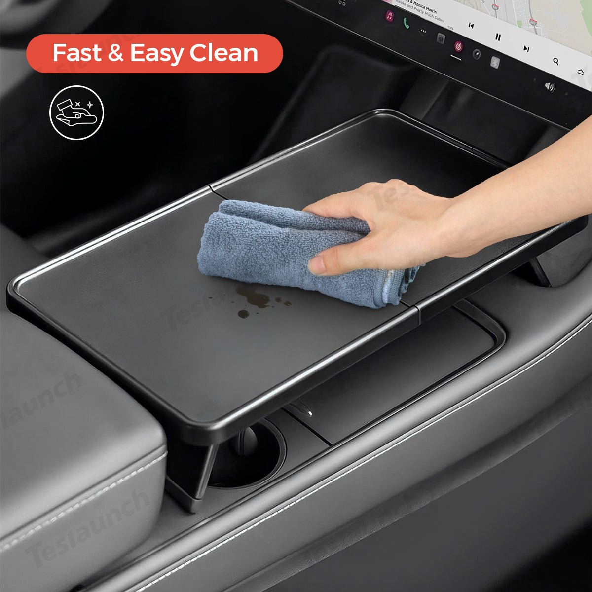 Multi-functional Foldable Desk – Center Console Mount for Tesla Model Y Juniper 2025+ - T-Launch