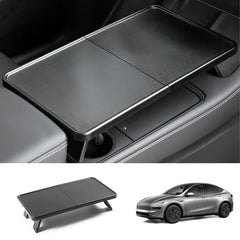 Multi-functional Foldable Desk – Center Console Mount for Tesla Model Y Juniper 2025+ - T-Launch