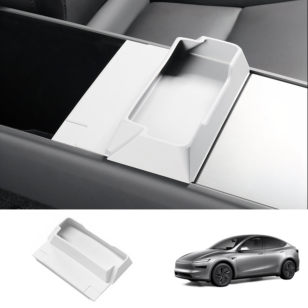Multi-Functional Silicone Center Console Glasses Tray for Tesla Model Y Juniper 2025+ - T-Launch