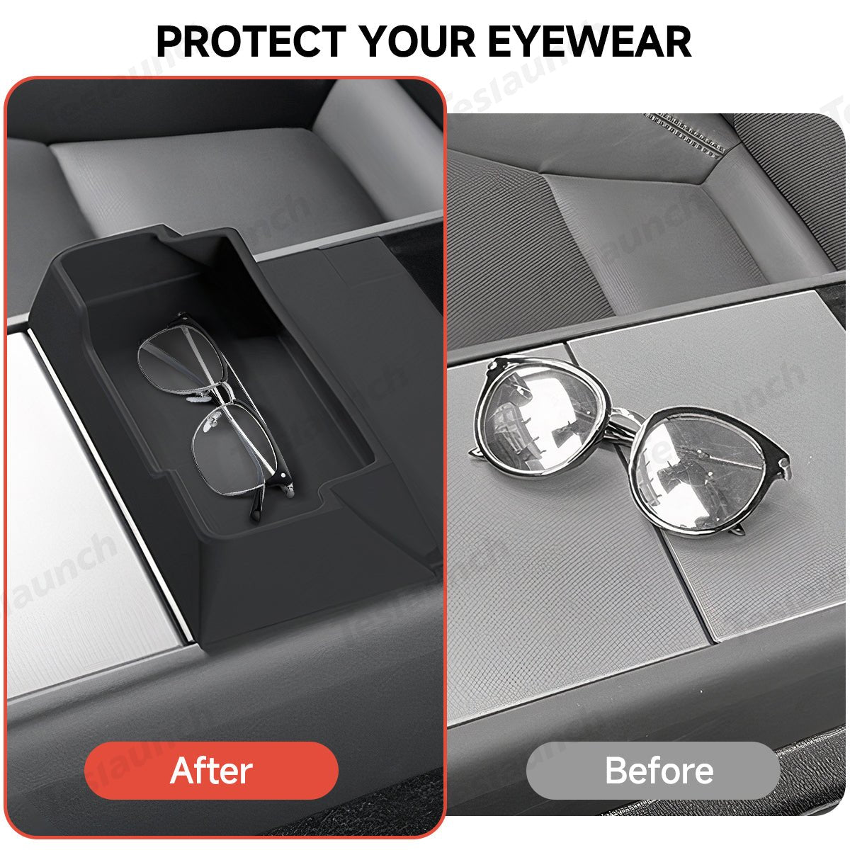 Multi-Functional Silicone Center Console Glasses Tray for Tesla Model Y Juniper 2025+ - T-Launch