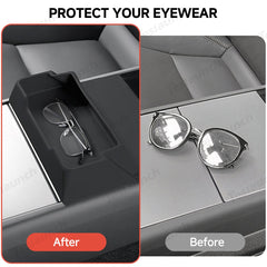 Multi-Functional Silicone Center Console Glasses Tray for Tesla Model Y Juniper 2025+ - T-Launch