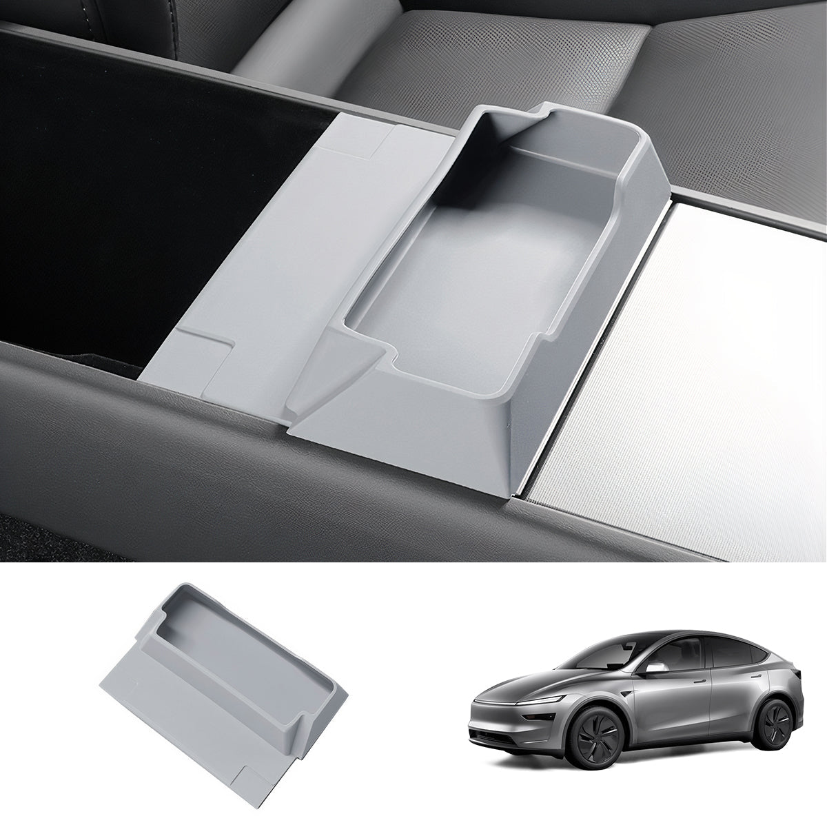 Multi-Functional Silicone Center Console Glasses Tray for Tesla Model Y Juniper 2025+ - T-Launch