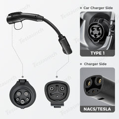 NACS/Tesla to J1772 Adapter Charger Connector Cable - T-Launch