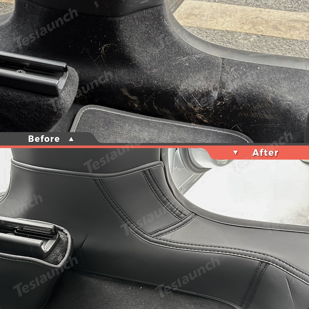 Napa Leather Door Sill Protectors 4-Piece Set – Full Coverage for Tesla Model Y Juniper 2025+ - T-Launch