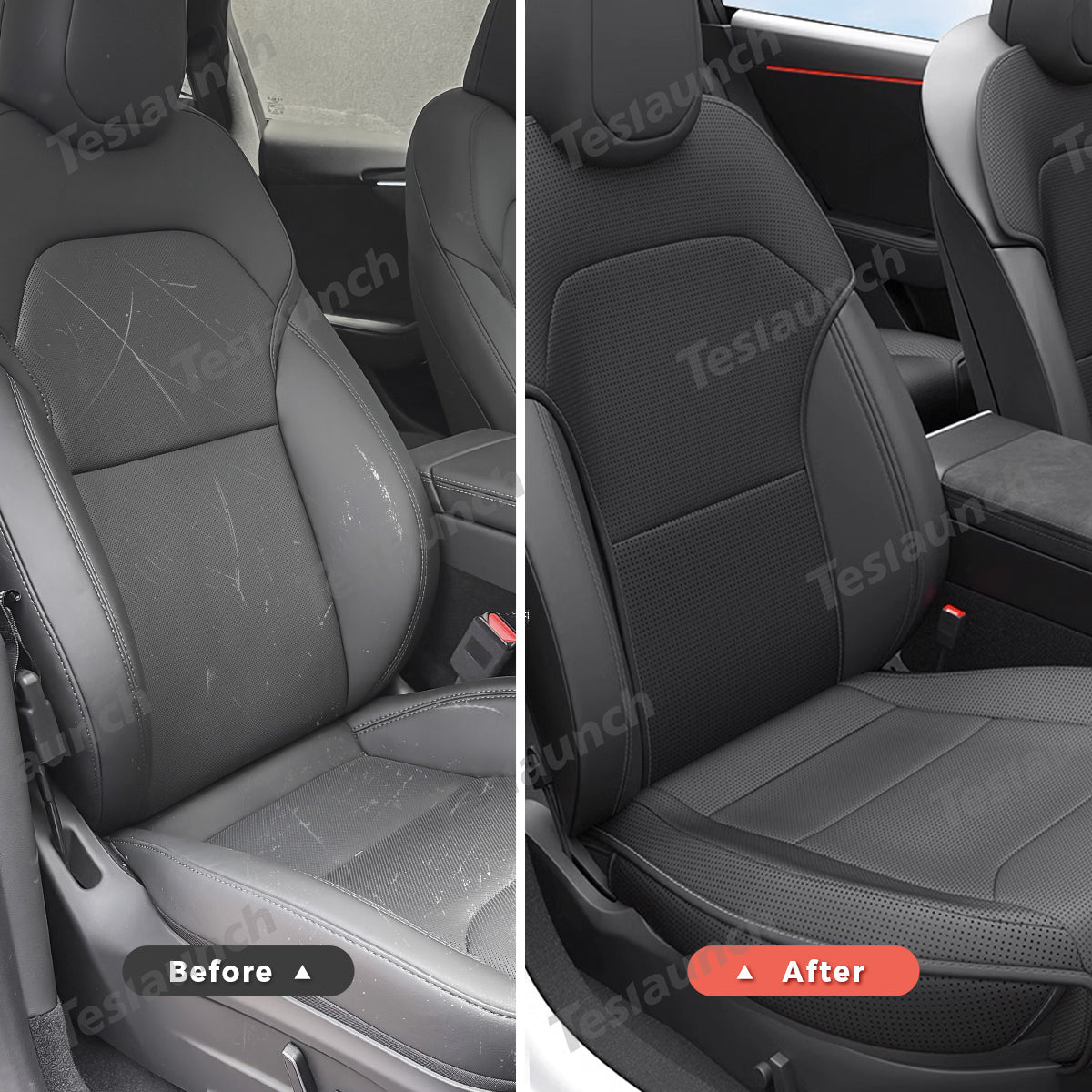 Napa Leather Seat Cushion Set – All-Season Ventilated Comfort for Tesla Model Y Juniper 2025+ (7-Piece Set) - T-Launch