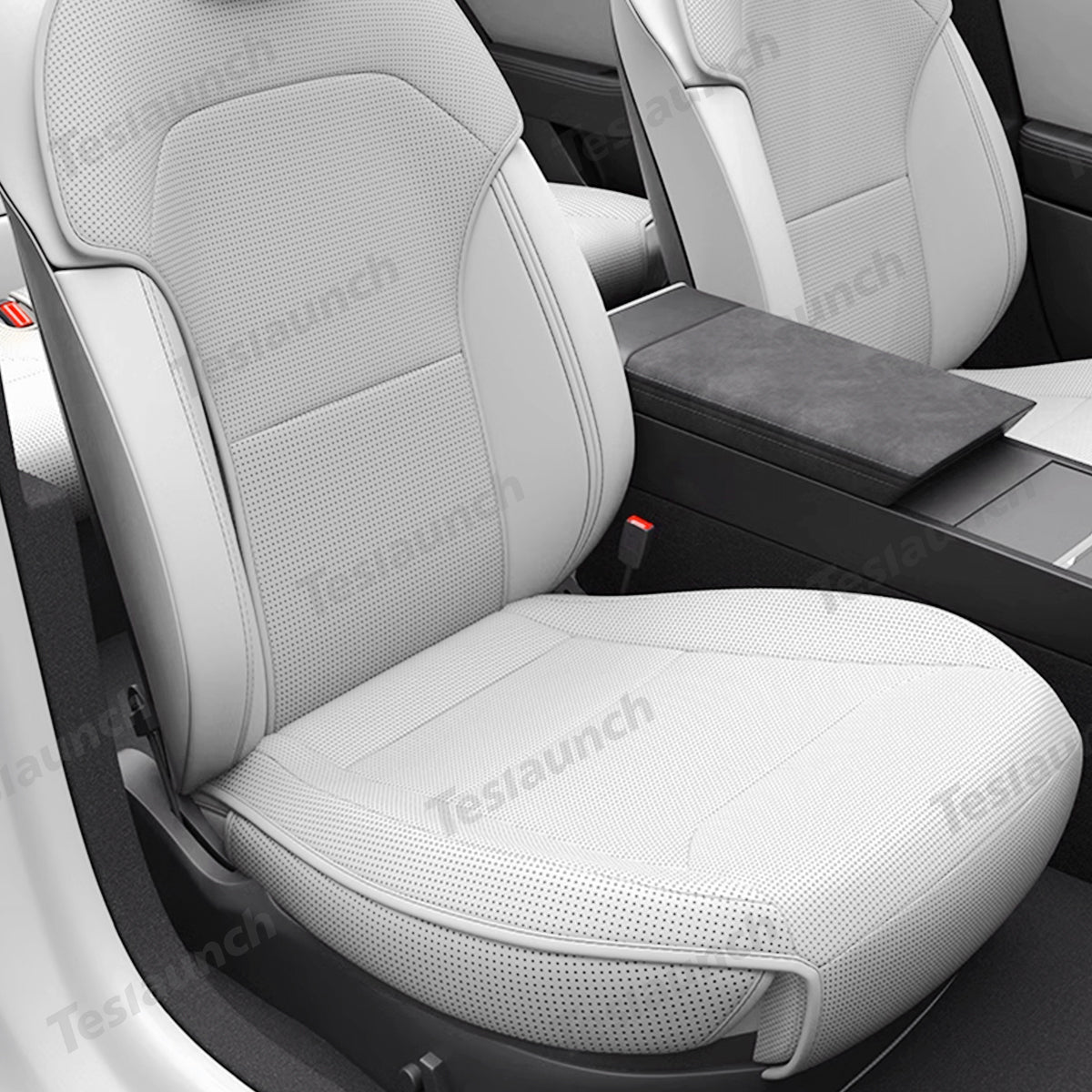 Napa Leather Seat Cushion Set – All-Season Ventilated Comfort for Tesla Model Y Juniper 2025+ (7-Piece Set) - T-Launch