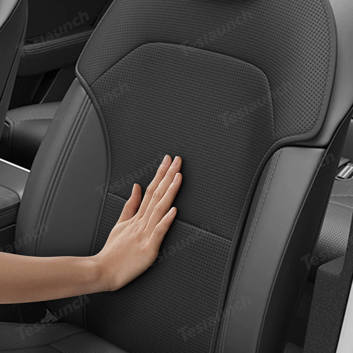 Napa Leather Seat Cushion Set – All-Season Ventilated Comfort for Tesla Model Y Juniper 2025+ (7-Piece Set) - T-Launch