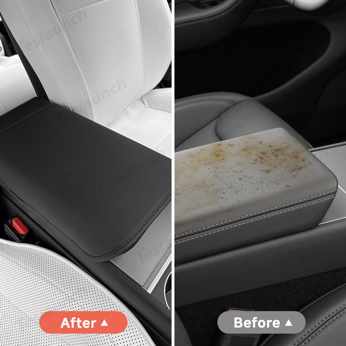Nappa Leather Center Console Armrest Cover – Stylish Protection for Tesla Model Y Juniper 2025+ - T-Launch