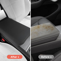 Nappa Leather Center Console Armrest Cover – Stylish Protection for Tesla Model Y Juniper 2025+ - T-Launch