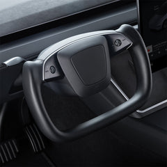 Nappa Leather Open-Bottom Yoke/Cyber Steering Wheel Driving Wheel Upgrade for Model Y Juniper/ Model 3 Highland - T-Launch