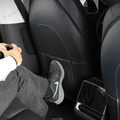 Nappa Leather Seat Back Kick Protector for Tesla Model Y Juniper 2025+ / Model 3 Highland 2024+ - T-Launch