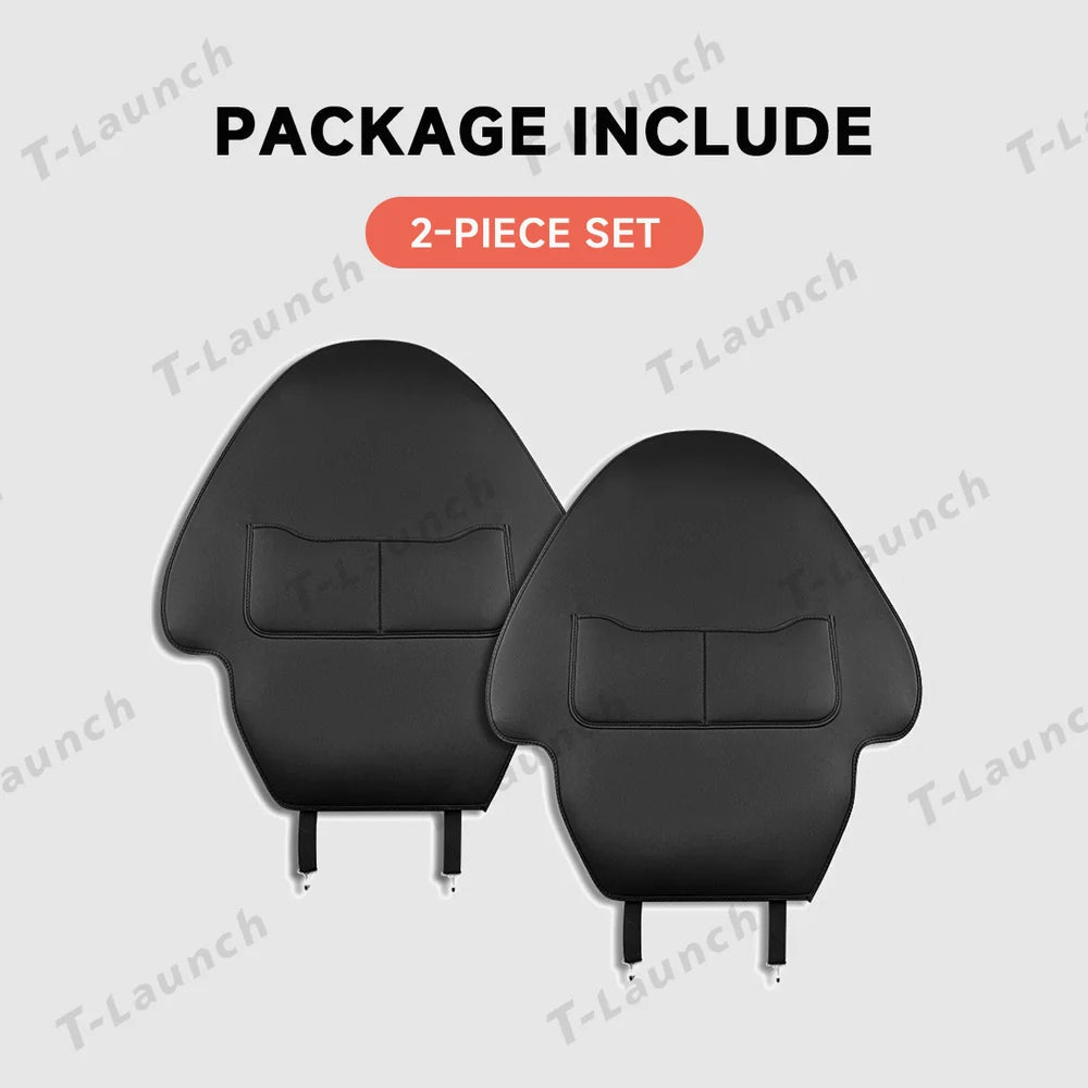 Nappa Leather Seat Back Kick Protector for Tesla Model Y Juniper 2025+ / Model 3 Highland 2024+ - T-Launch