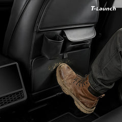 Nappa Leather Seat Back Kick Protector & Multi-Function Organizer for Tesla Model 3/Y 2017+ - T-Launch