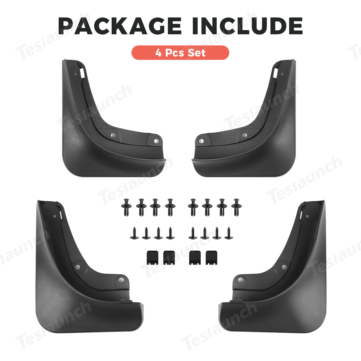 No-Drill Front & Rear Fender Mud Flaps for Tesla Model Y Juniper 2025+（4 PCS） - T-Launch