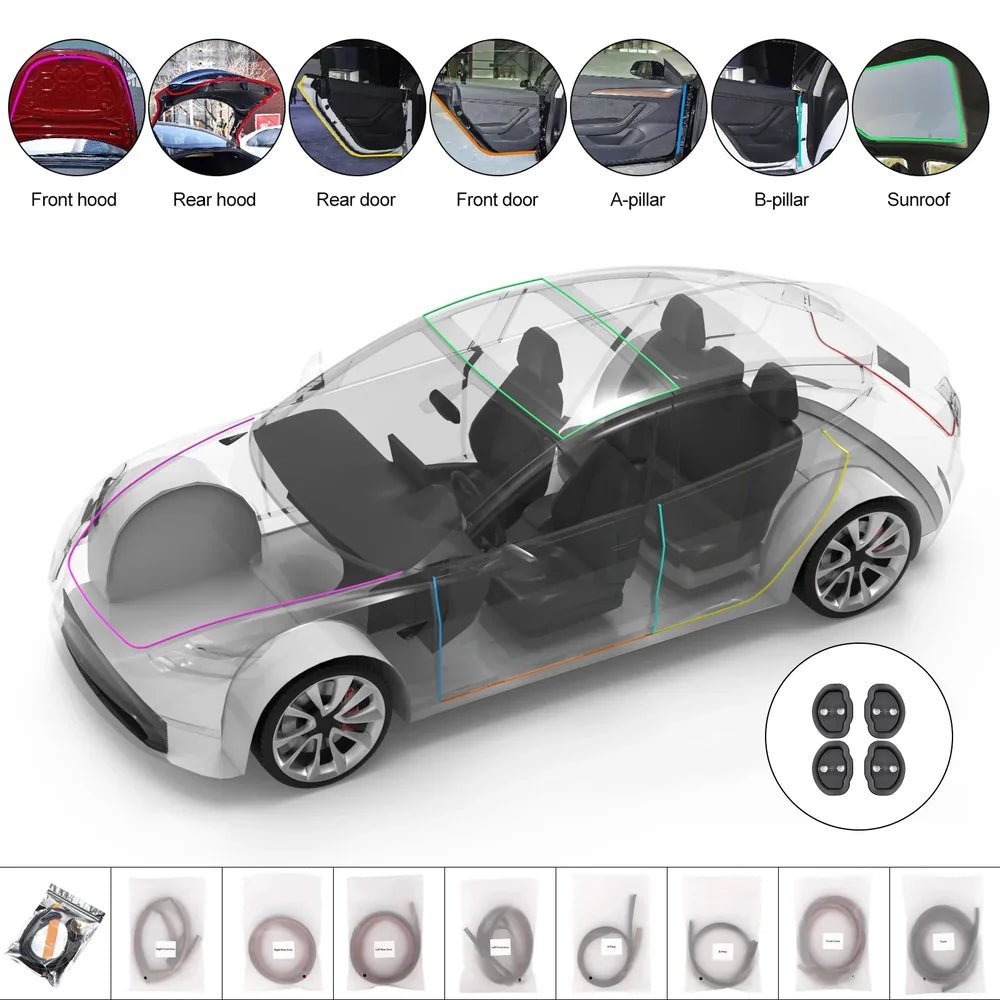Noise Reduction Door Latch Lock Cover for Tesla Model 3/Y (4 Pcs) - T-Launch