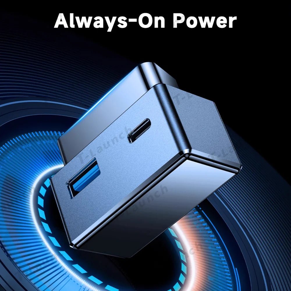 OBD Hub Adapter with 36W Dual USB-A & USB-C Fast Charger for Tesla Model Y Juniper 2025+ - T-Launch
