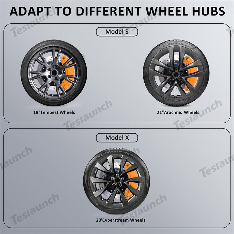 Orange 2021-2026 Model S/X Brake Caliper Covers (4Pcs) for Tesla - T-Launch