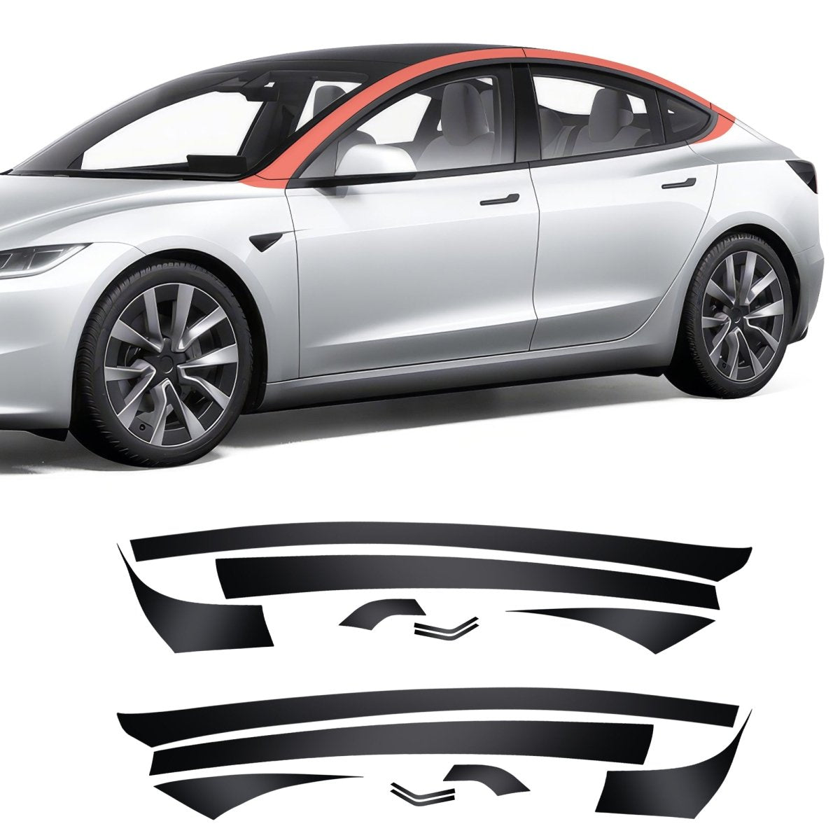 Pillar Delete for Tesla Model 3/Y- Glossy Black - T-Launch