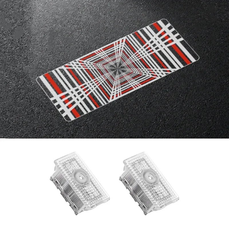 Plaid Projector Lights Model Ultra-Bright Puddle Lights Welcome Door Lamps For Tesla Model 3 Y S X (2 Pcs) - T-Launch