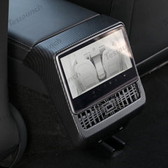 Plaid Rear Air Vent Screen Protector Frame (Carbon Fiber Pattern ABS) for Tesla Model Y Juniper 2025+ - T-Launch
