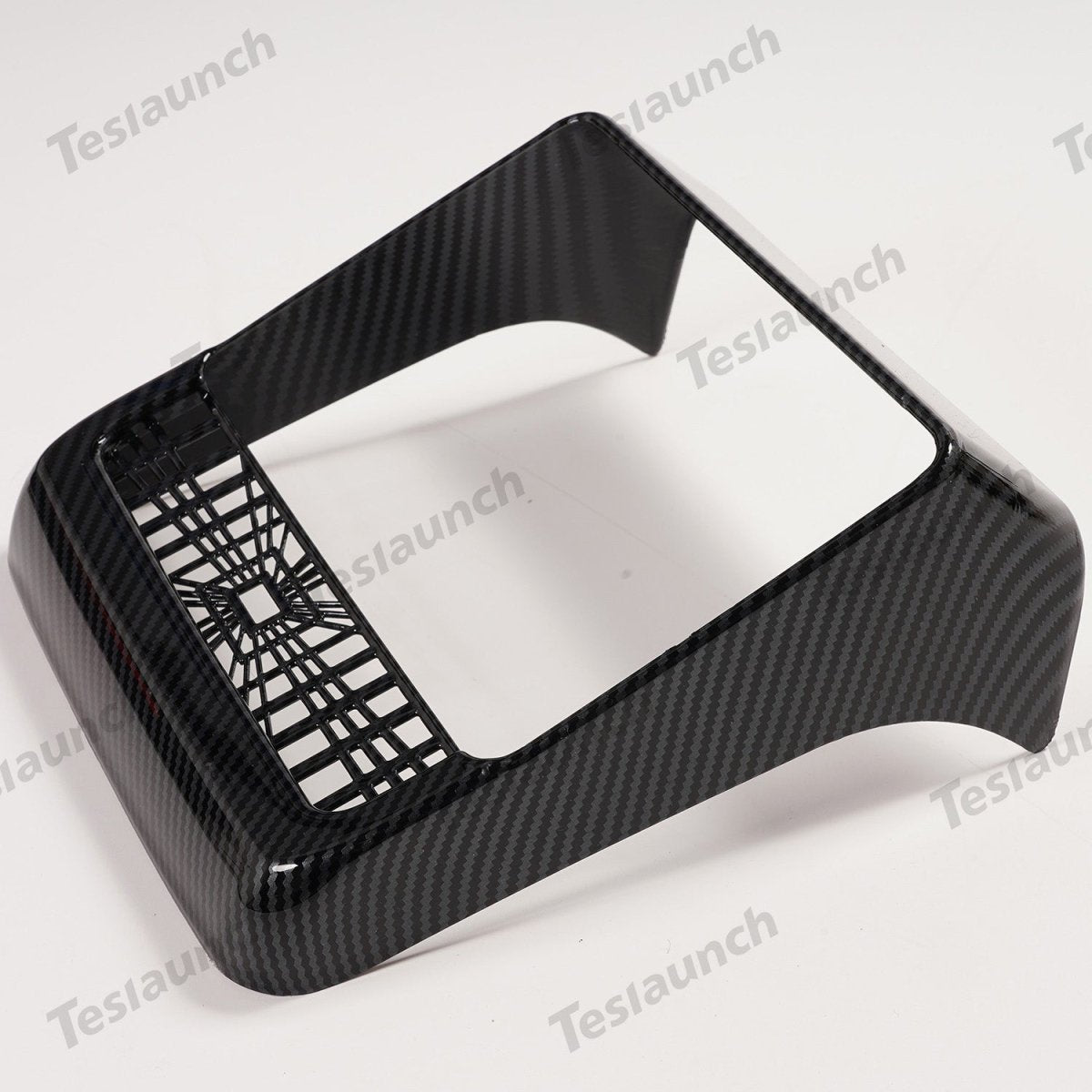 Plaid Rear Air Vent Screen Protector Frame (Carbon Fiber Pattern ABS) for Tesla Model Y Juniper 2025+ - T-Launch