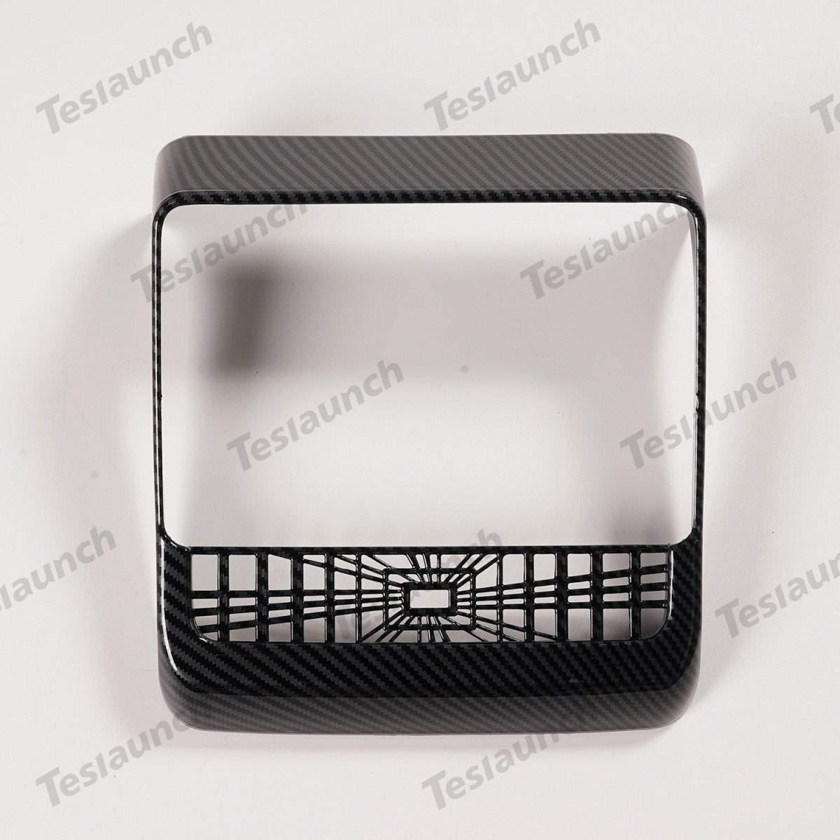 Plaid Rear Air Vent Screen Protector Frame (Carbon Fiber Pattern ABS) for Tesla Model Y Juniper 2025+ - T-Launch