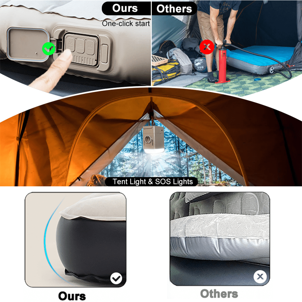 Portable Auto Inflatable Camping Mattress for Tesla Model Y - T-Launch