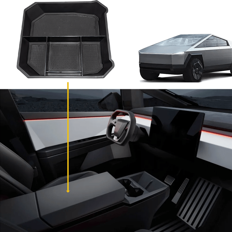 Premium Center Console Organizer Tray Storage Box for Cybertruck - T-Launch