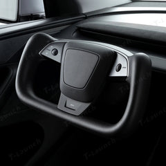 Premium Nappa Leather Yoke Steering Wheel for Tesla Model Y Juniper & Model 3 Highland– Inspired by Model S/X - T-Launch
