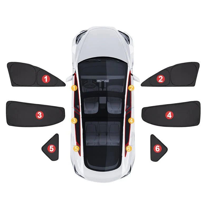 Privacy & Thermal Insulated Sunshades Curtains for Tesla Model 3 Highland Standard 2025+ - T-Launch