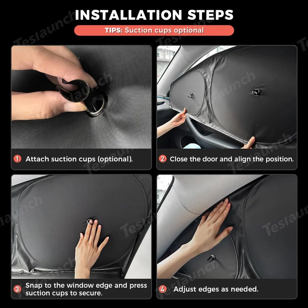 Privacy & Thermal Insulated Sunshades Curtains for Tesla Model 3 Highland Standard 2025+ - T-Launch
