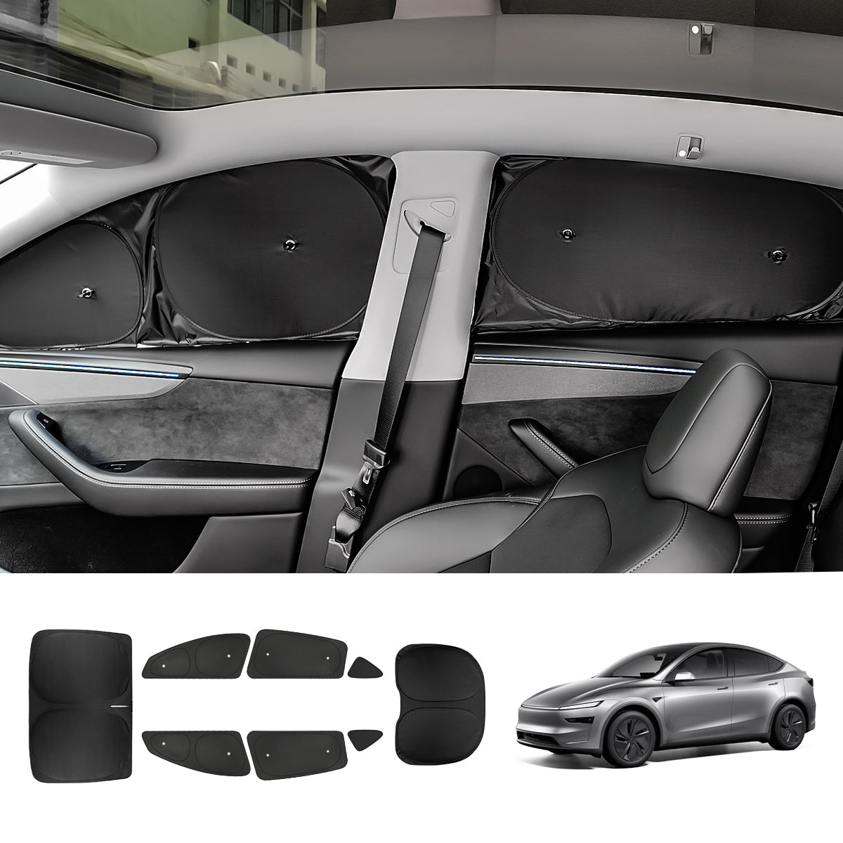 Privacy & Thermal Insulation Sunshade Curtains for Tesla Model Y Juniper 2025+ - T-Launch