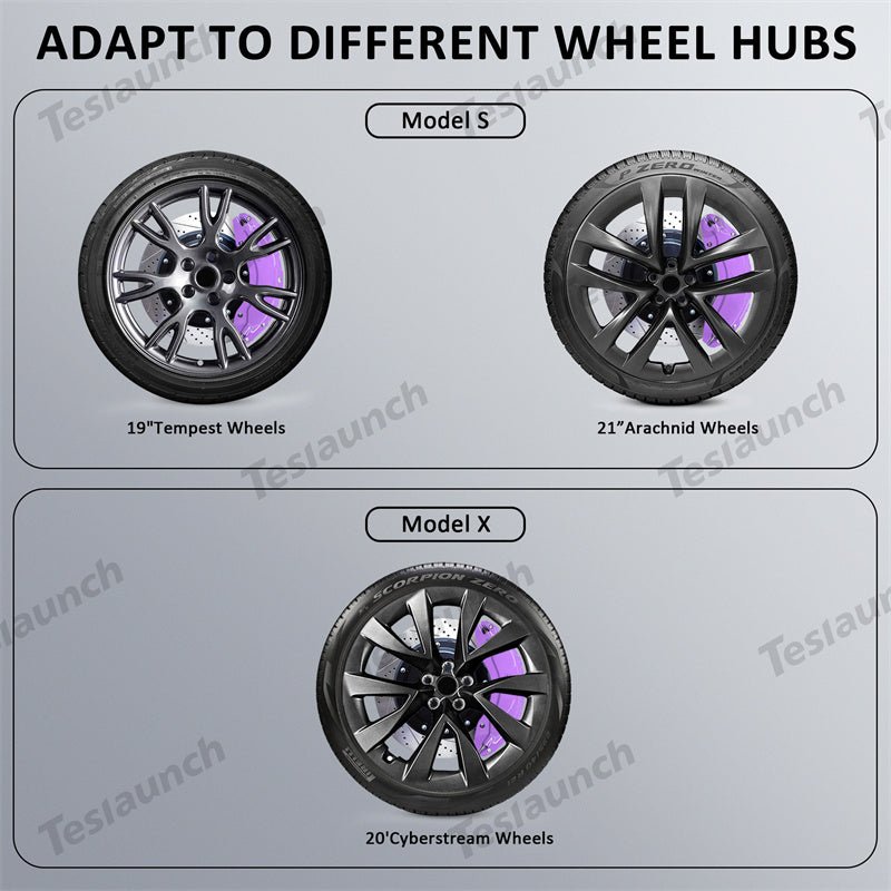 Purple 2021-2026 Model S/X Brake Caliper Covers (4Pcs) for Tesla - T-Launch