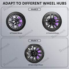 Purple 2021-2026 Model S/X Brake Caliper Covers (4Pcs) for Tesla - T-Launch
