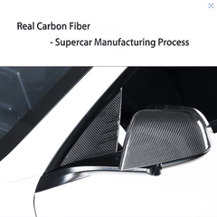 [Real Carbon Fiber] A-pillar Triangle Spoiler Cover For Tesla 2024+ Model 3 Highland (2 Pcs) - T-Launch