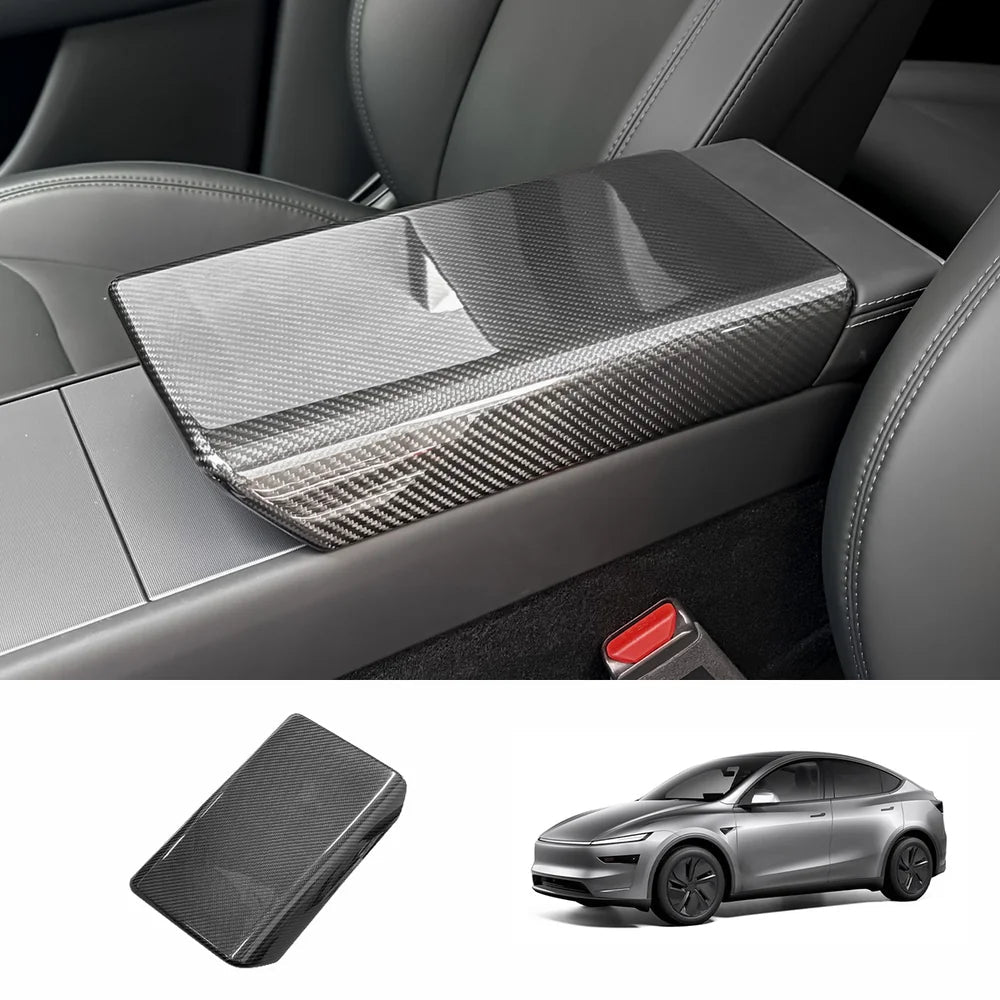 [Real Carbon Fiber] Armrest Cover for Tesla Model Y Juniper 2025+ - T-Launch